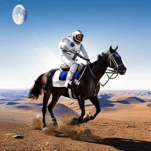 an astronaut riding a horse in a photorealistic style
